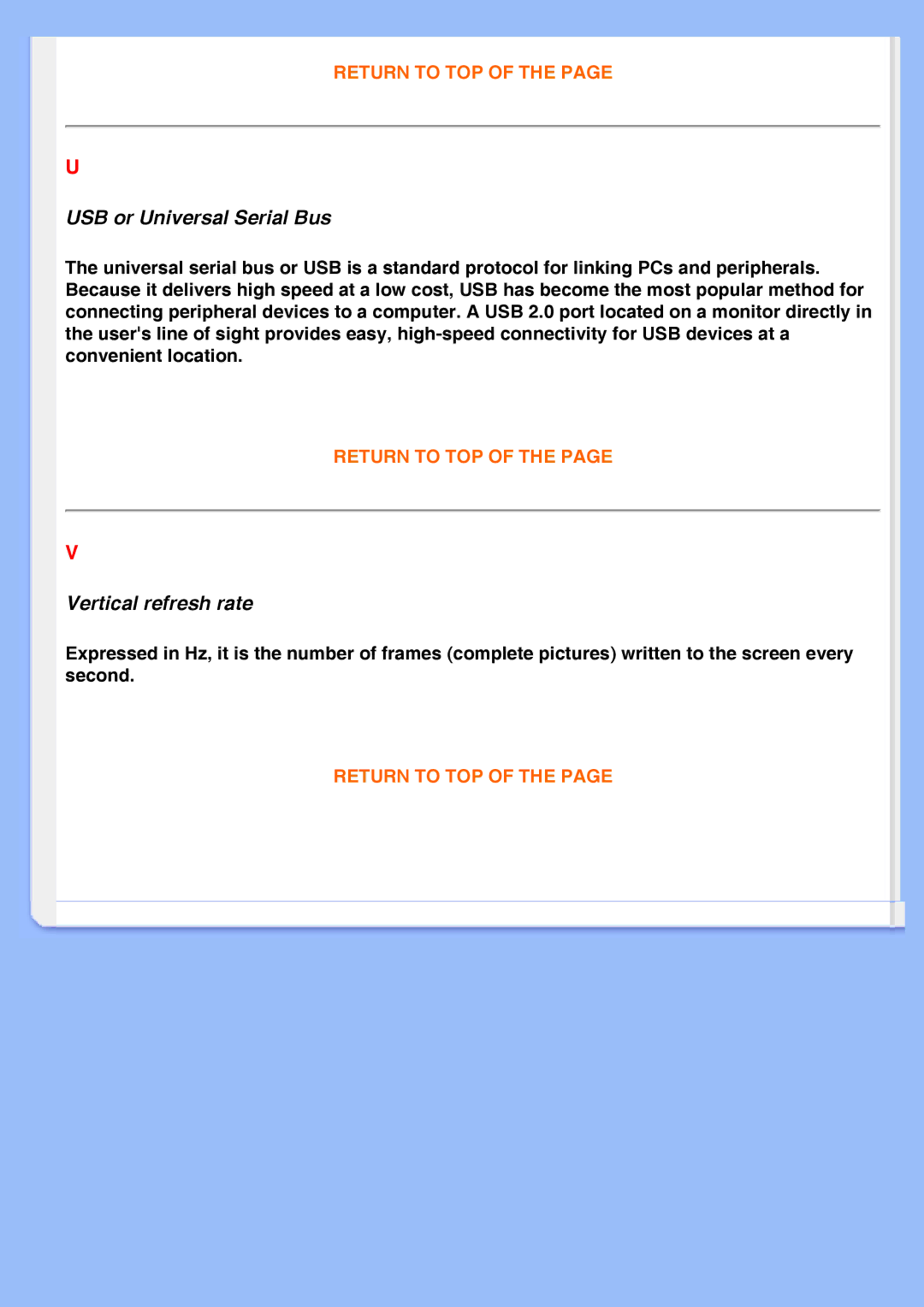 Philips 220AW8 user manual USB or Universal Serial Bus 