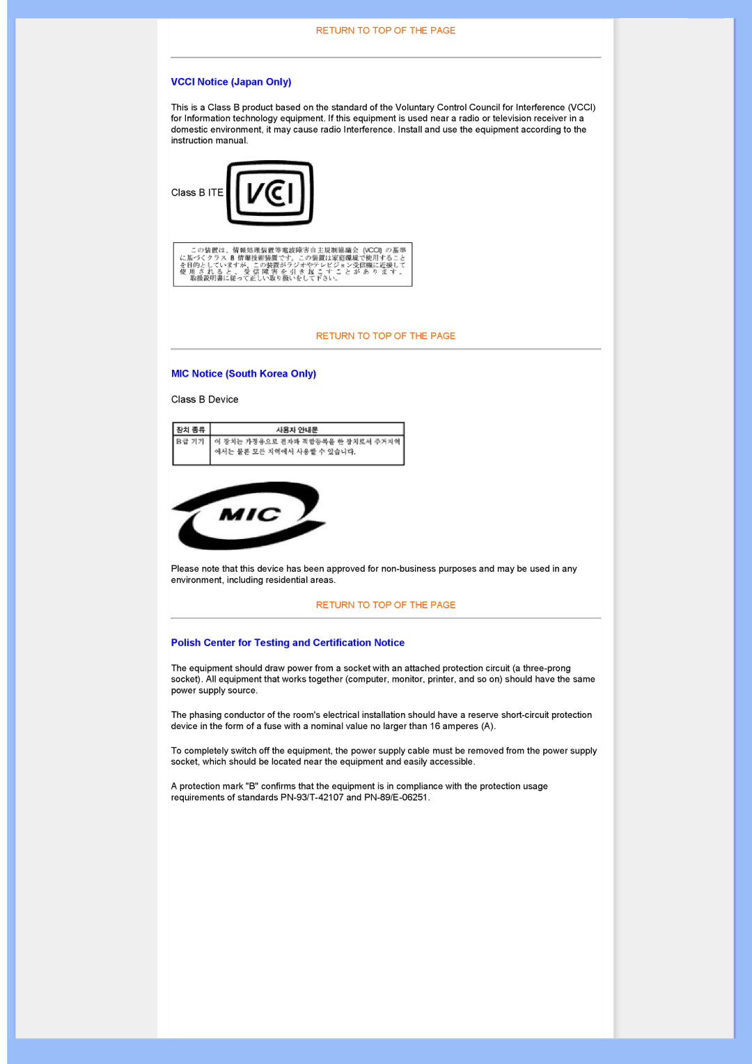 Philips 220AW8 user manual Vcci Notice Japan Only 