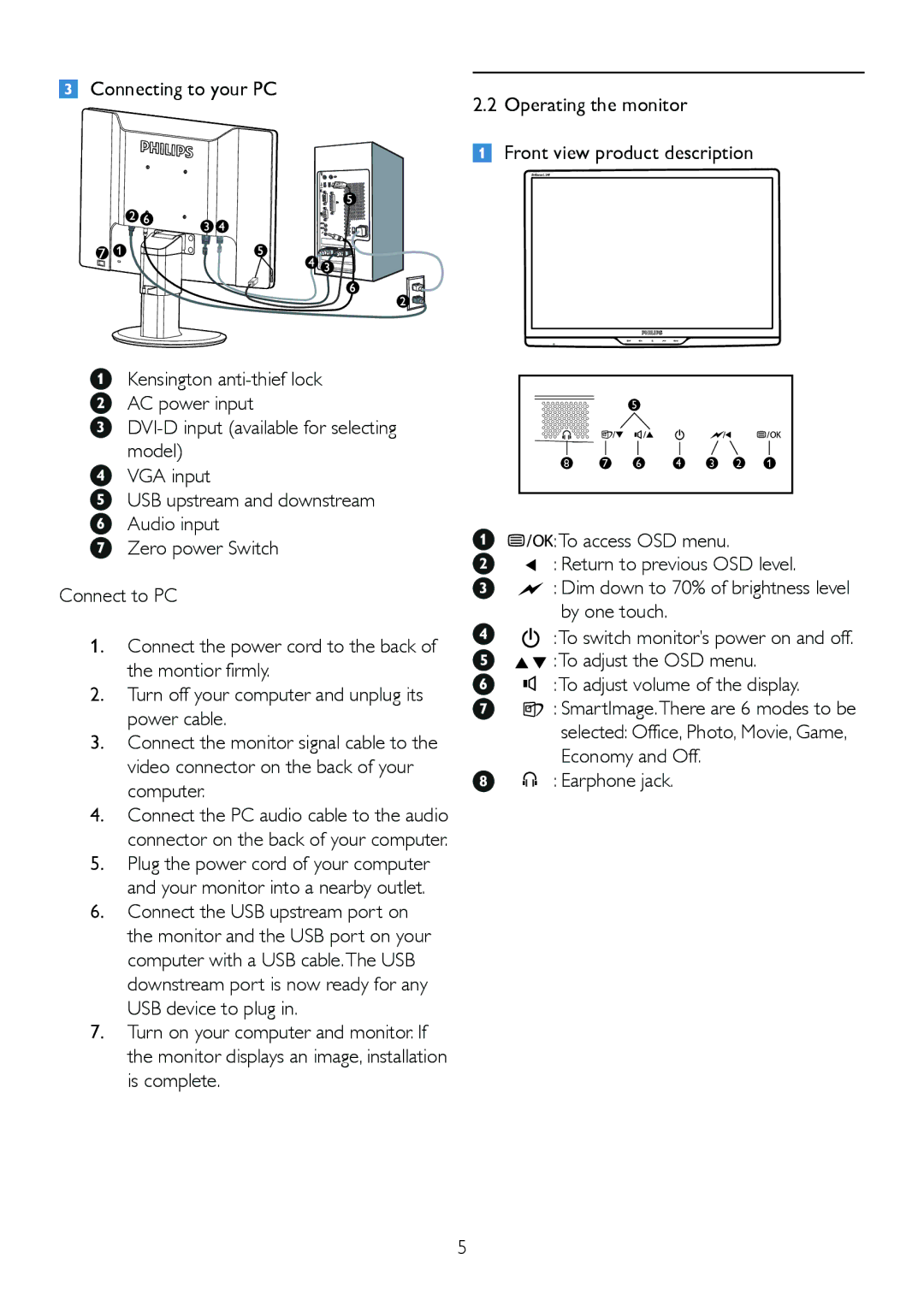 Philips 220B2CS/00, 220BL2 user manual 