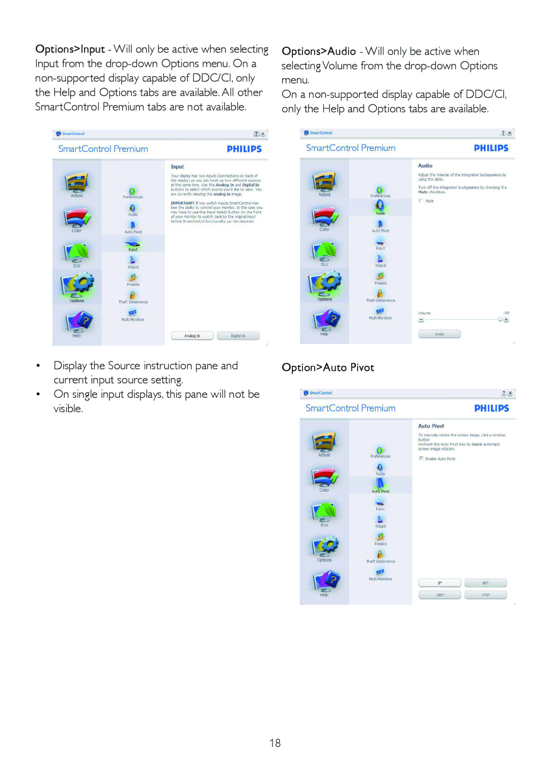 Philips 220B2, 220BL2 user manual OptionAuto Pivot 