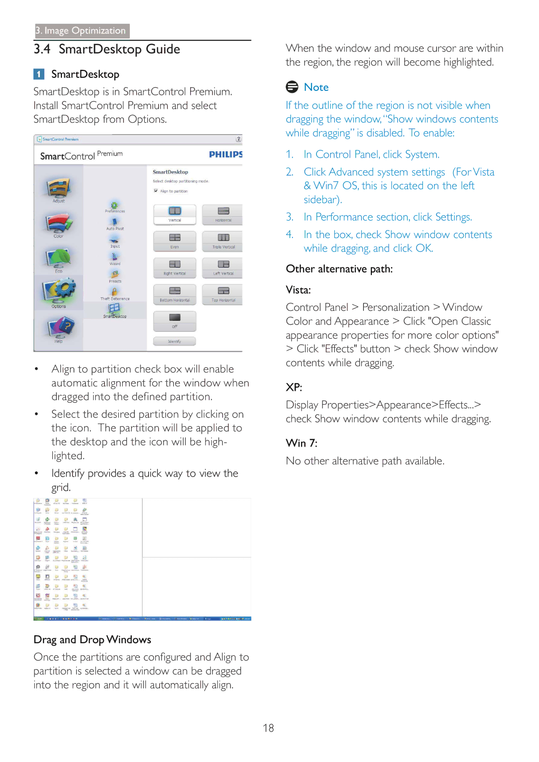 Philips 220B4LPCB/27 user manual SmartDesktop Guide, Other alternative path Vista, Win, No other alternative path available 