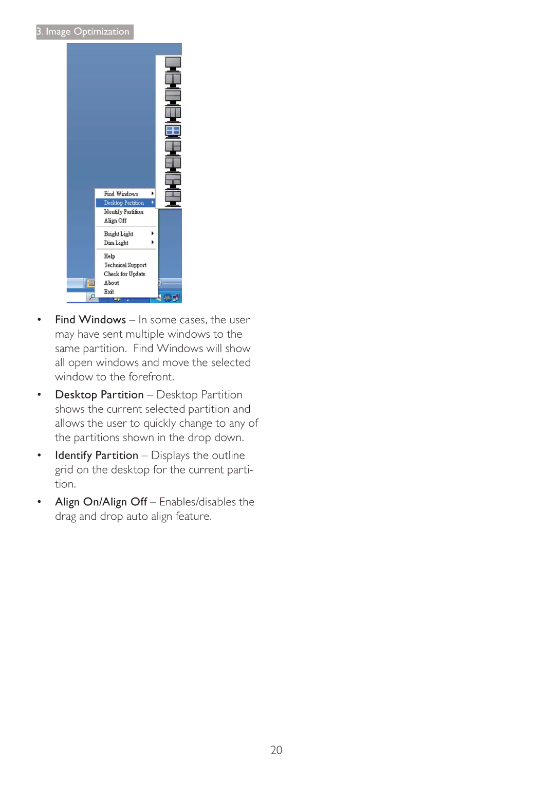 Philips 220B4LPCB/27 user manual Image Optimization 