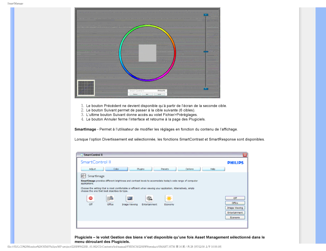 Philips 220BW9 user manual SmartManage 