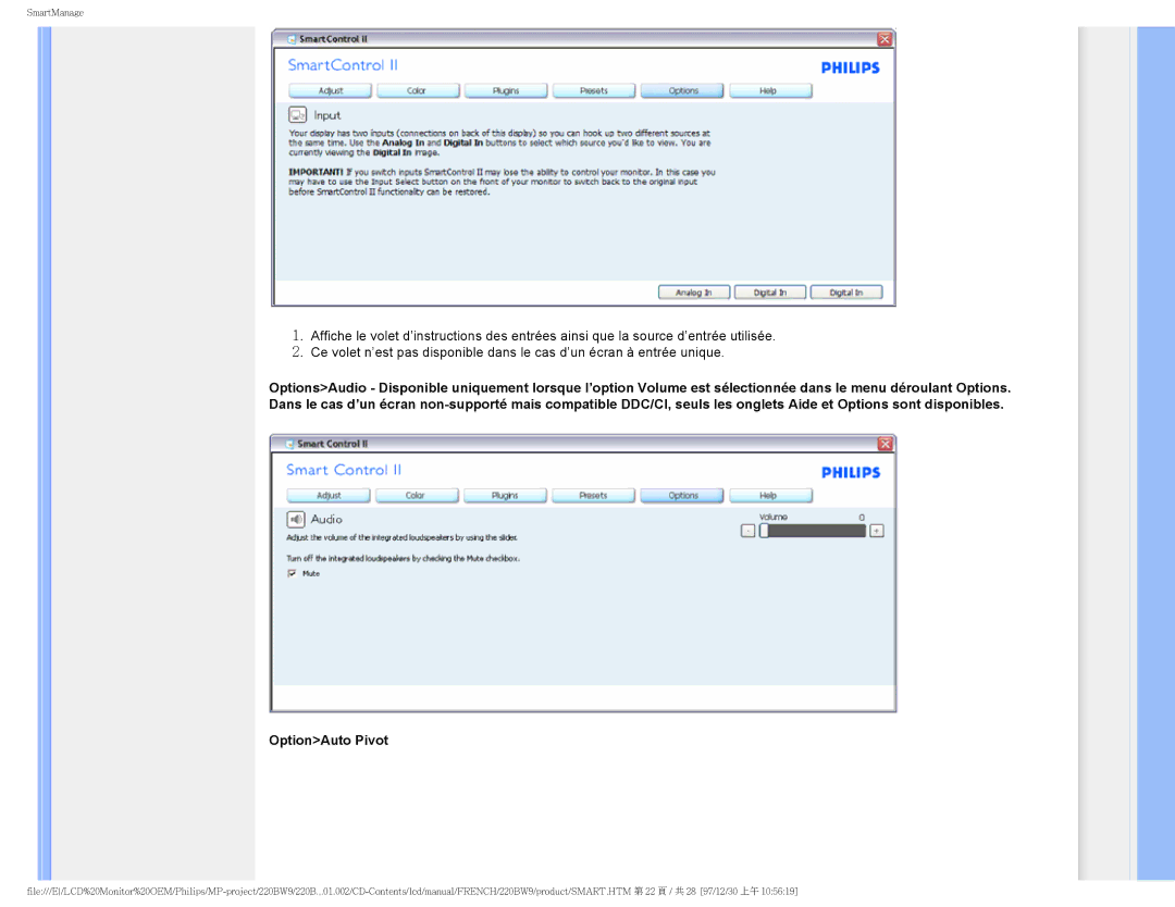 Philips 220BW9 user manual SmartManage 