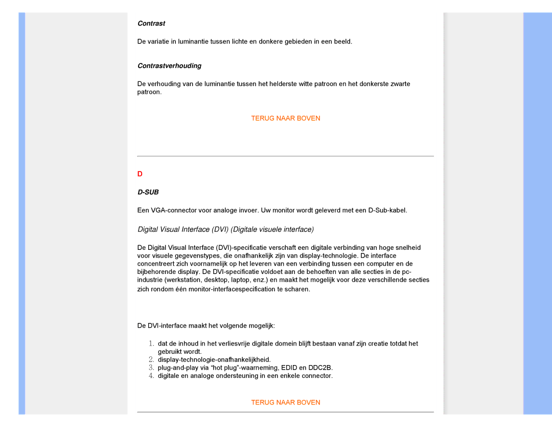 Philips 220CW8 user manual Contrastverhouding 