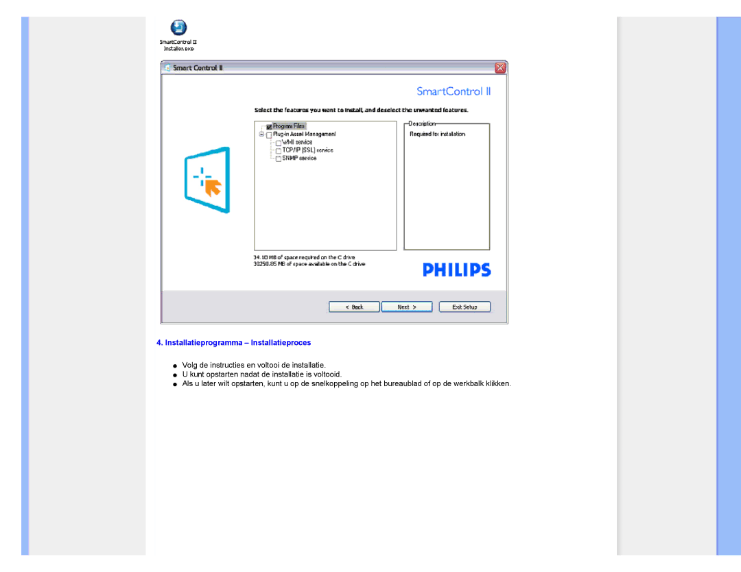 Philips 220CW8 user manual Installatieprogramma Installatieproces 