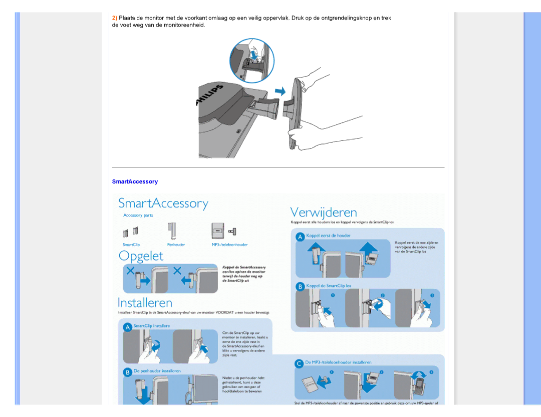 Philips 220CW8 user manual SmartAccessory 