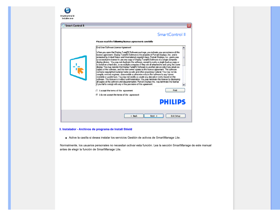 Philips 220CW8 user manual Instalador Archivos de programa de Install Shield 