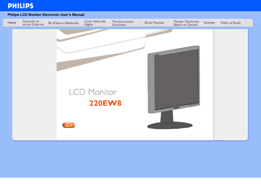 Philips 220EW8 user manual 