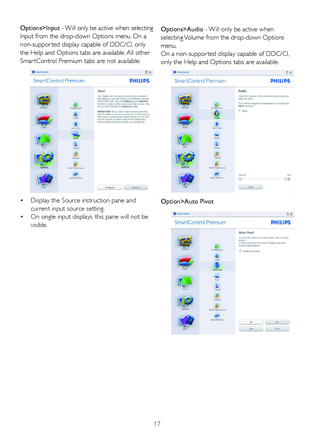 Philips 220P2ES/00 user manual OptionAuto Pivot 