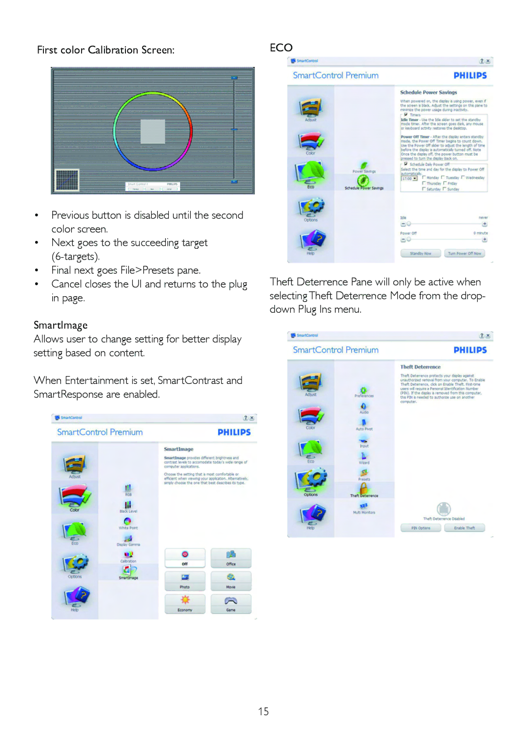 Philips 220S2plus user manual First color Calibration Screen 