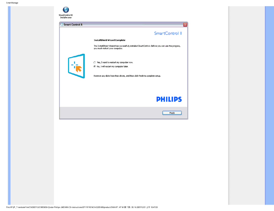 Philips 220SW8 user manual 