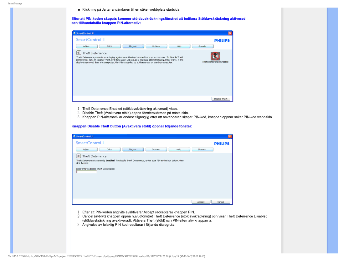 Philips 220SW9 user manual SmartManage 