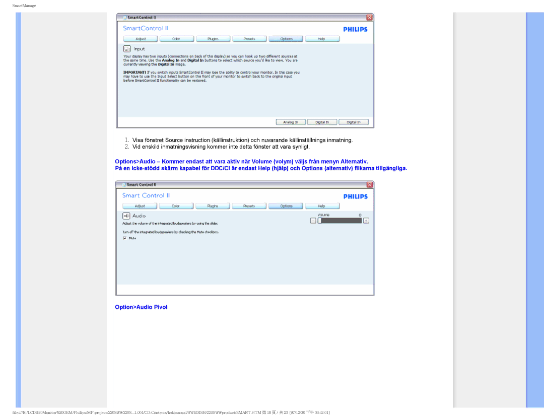 Philips 220SW9 user manual SmartManage 