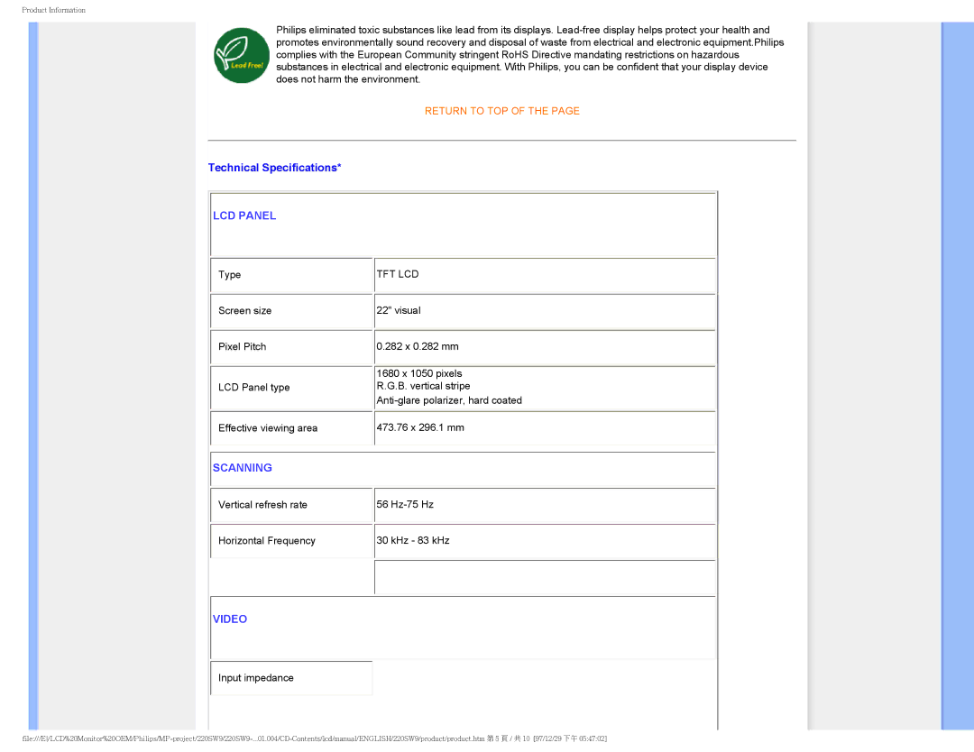 Philips 220SW9FB/27 user manual Scanning 