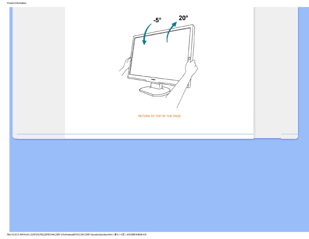 Philips 220V1SB/27 user manual Return to TOP 