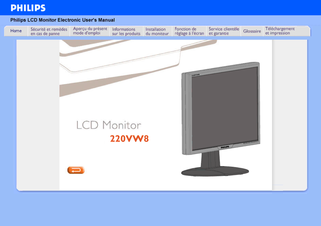 Philips 220VW8 user manual 