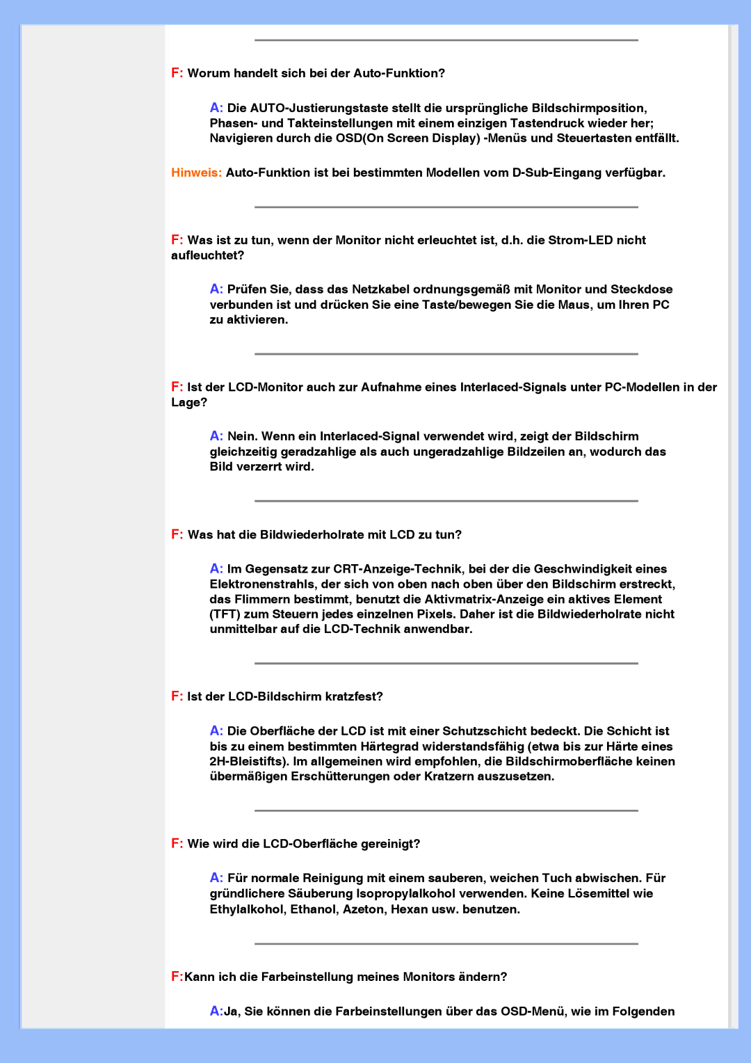 Philips 220VW8 user manual Worum handelt sich bei der Auto-Funktion? 