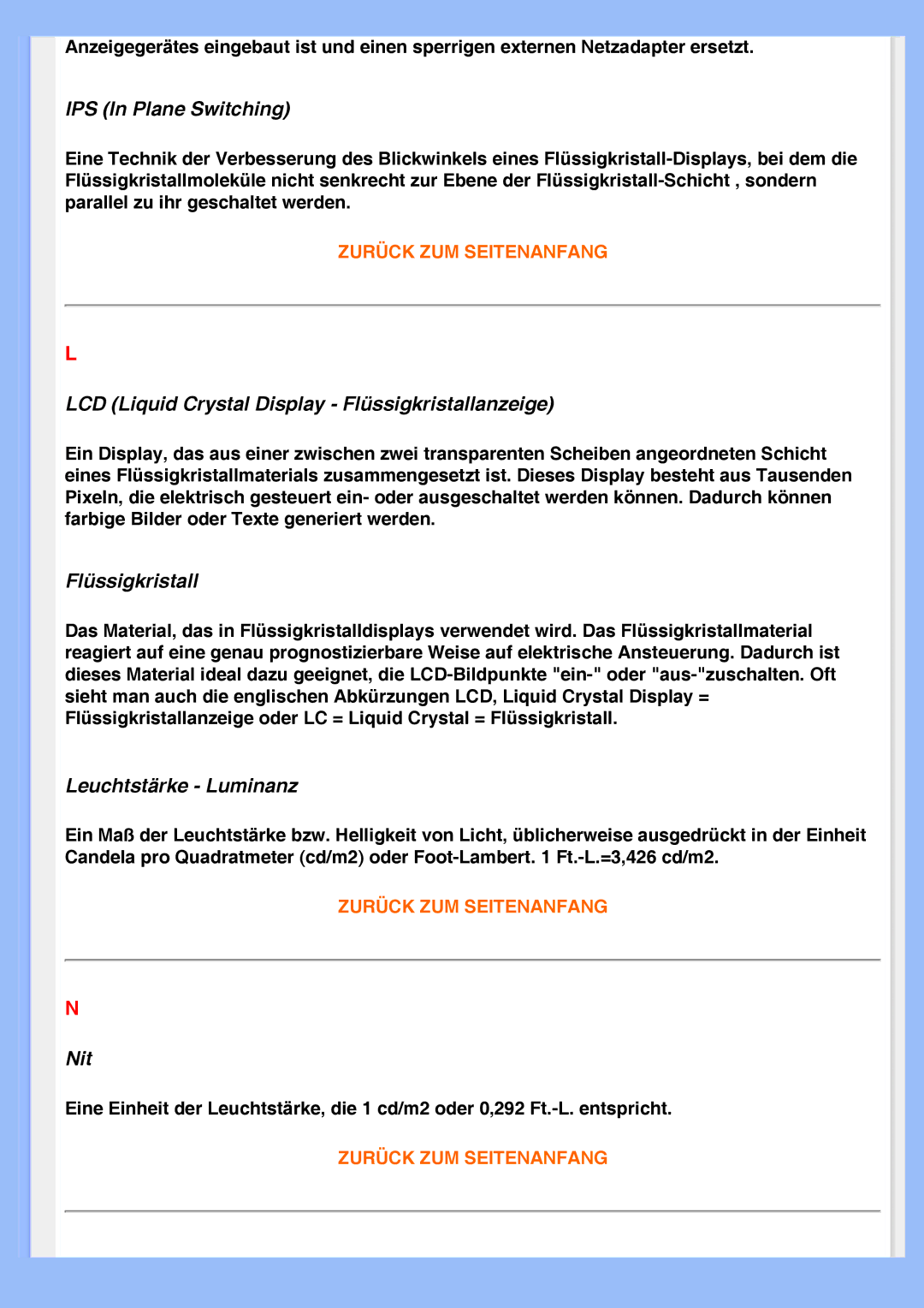 Philips 220VW8 user manual IPS In Plane Switching 