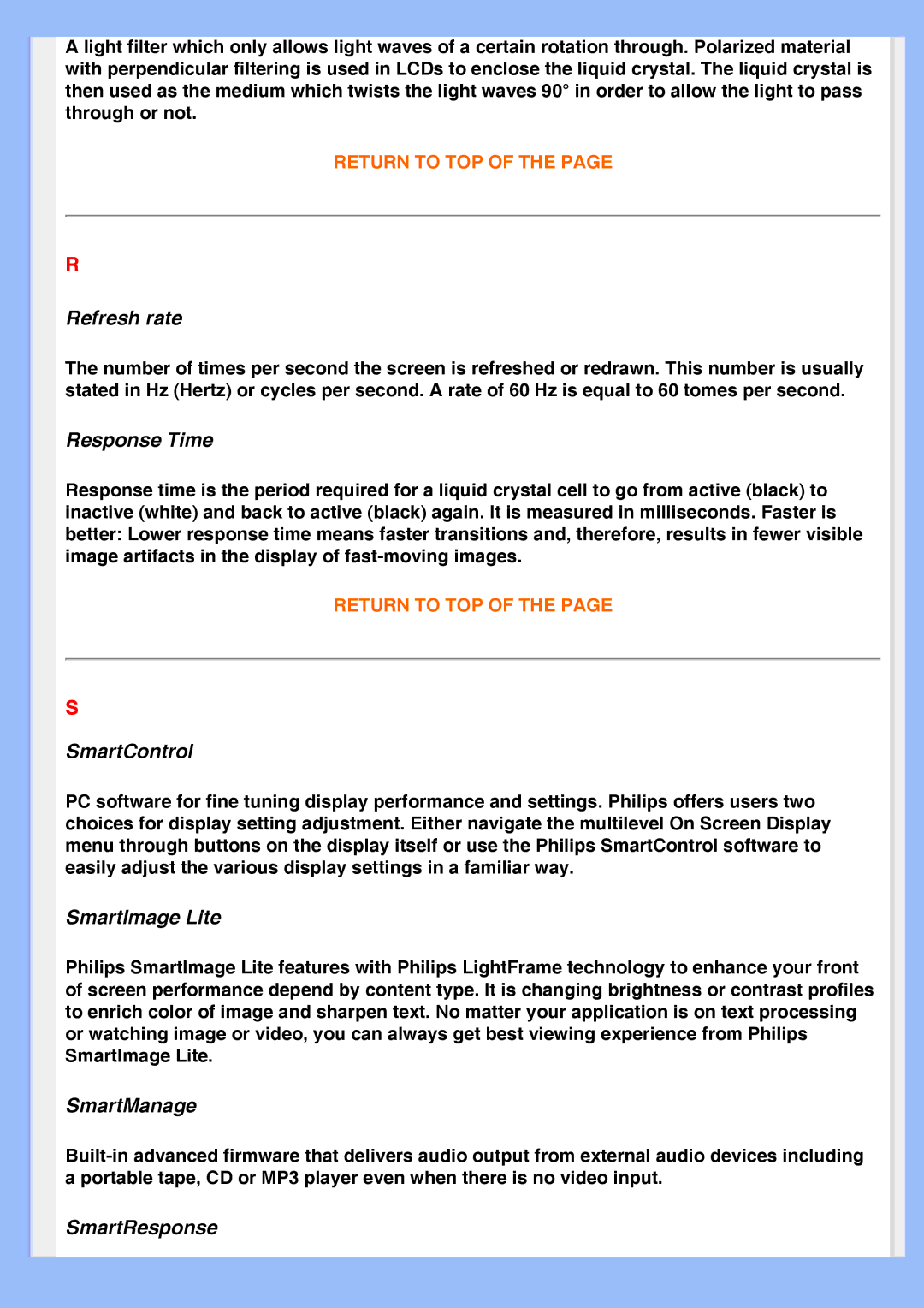 Philips 220VW8 user manual Refresh rate 