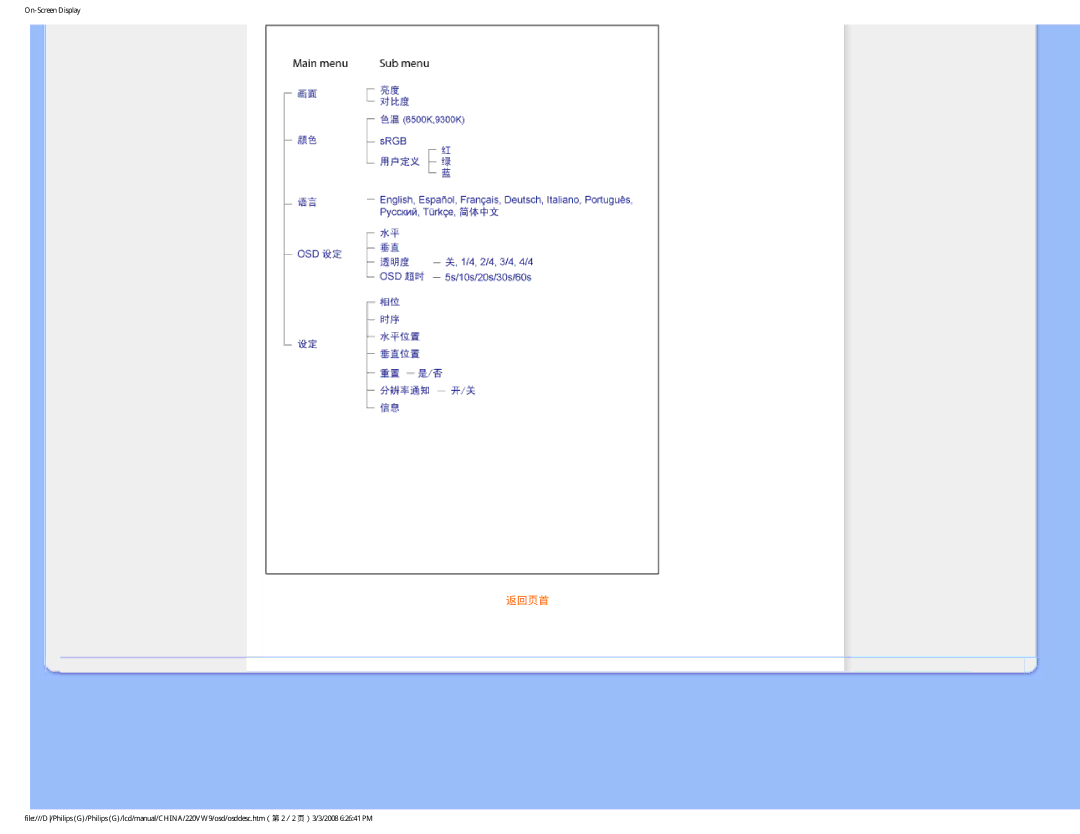 Philips 220VW9 user manual 返回页首 