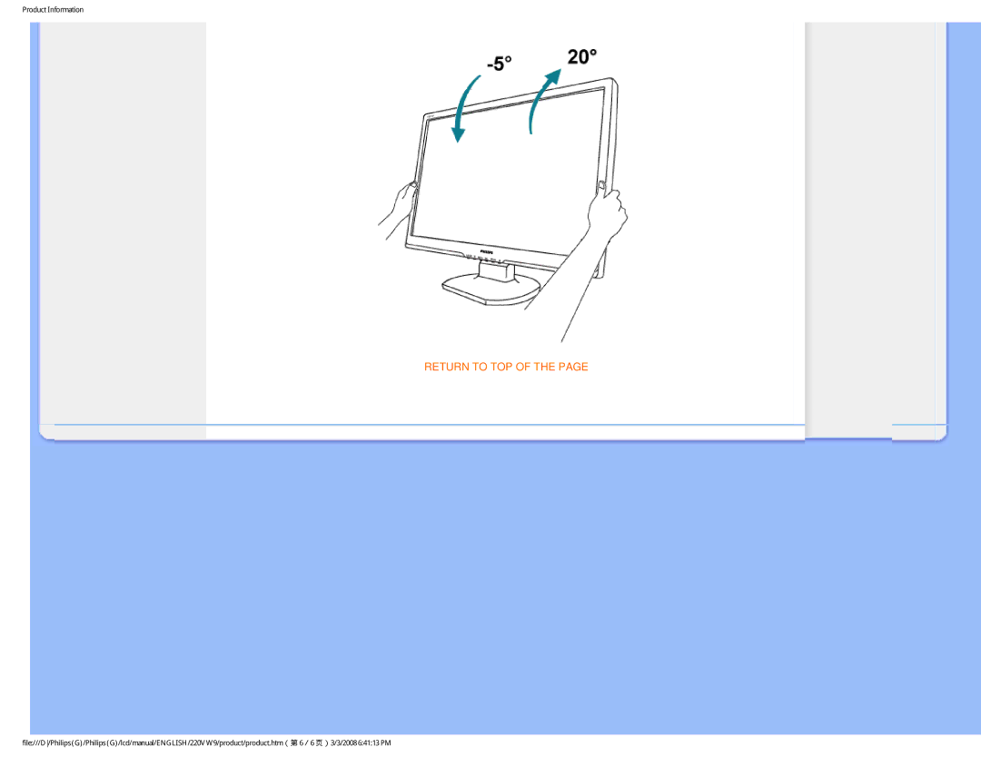 Philips 220VW9FB 97 user manual Return to TOP 