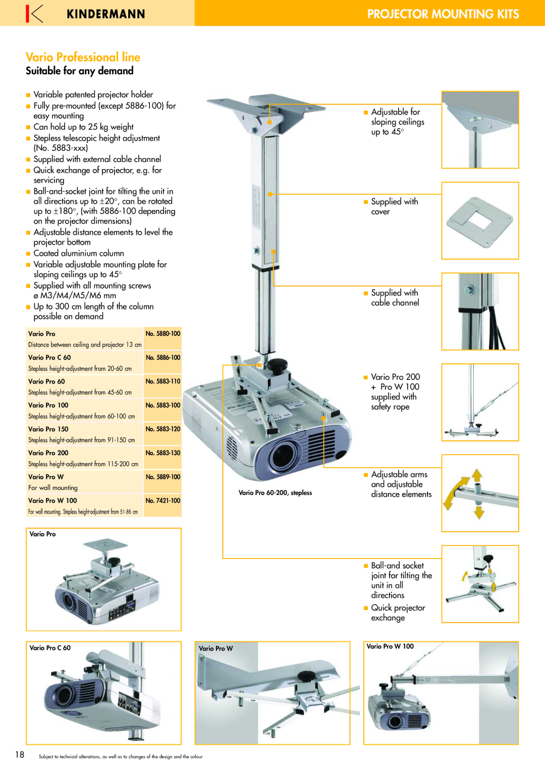 Philips 220X Vario Professional line, Suitable for any demand, Adjustable for Sloping ceilings up to Supplied with cover 