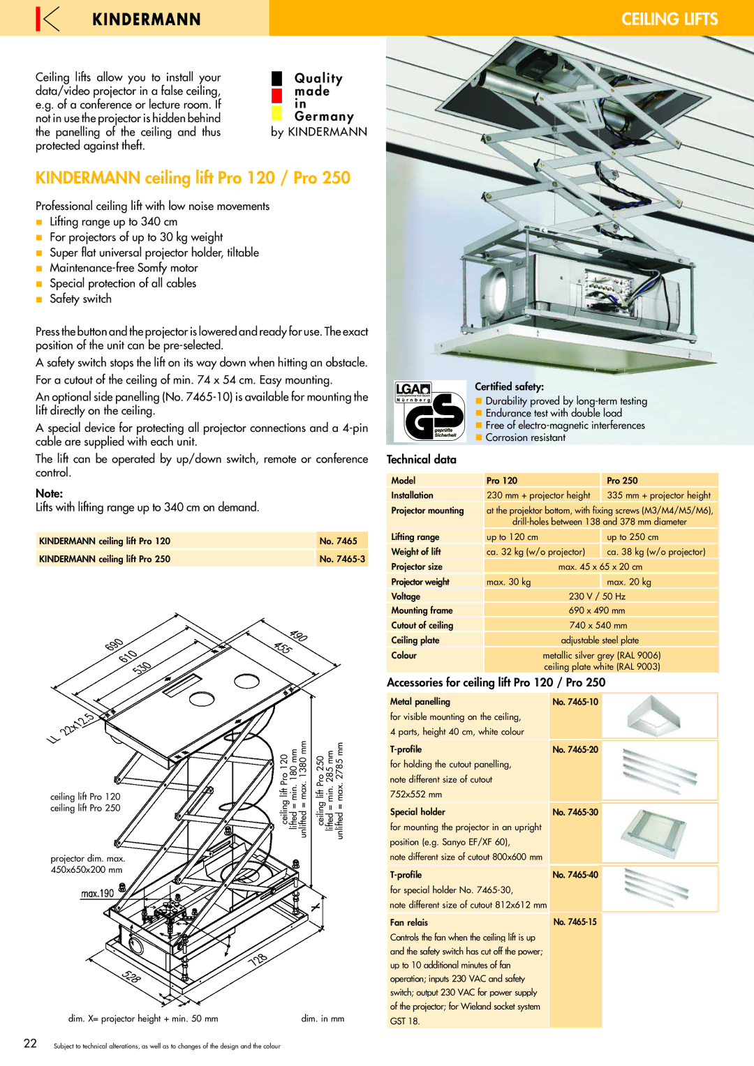 Philips 220X manual Ceiling Lifts, Kindermann ceiling lift Pro 120 / Pro, Ceiling lifts allow you to install your 