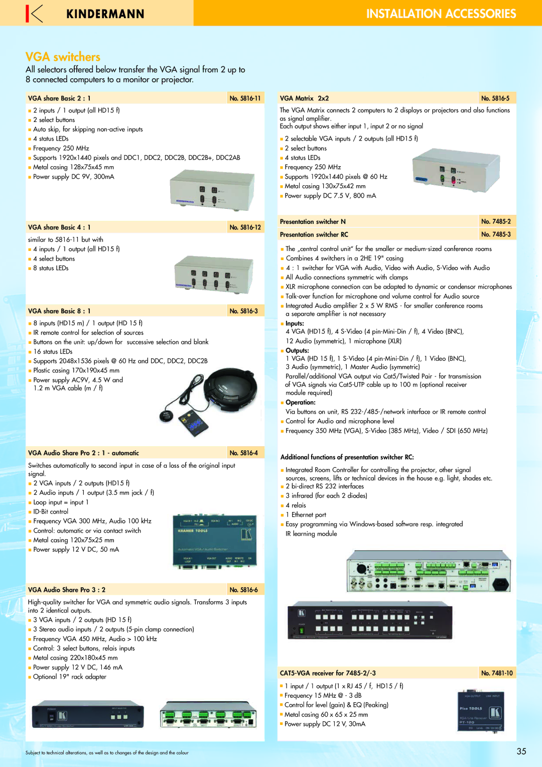 Philips 220X manual VGA switchers 