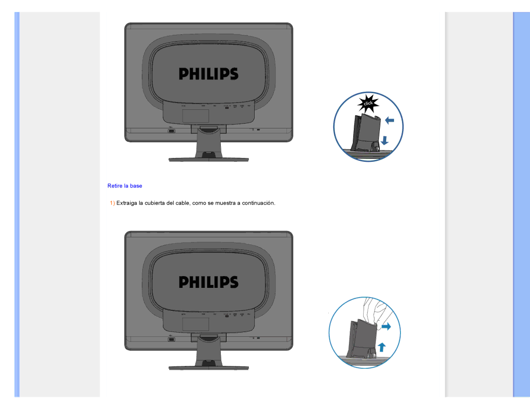 Philips 220XW user manual Retire la base 