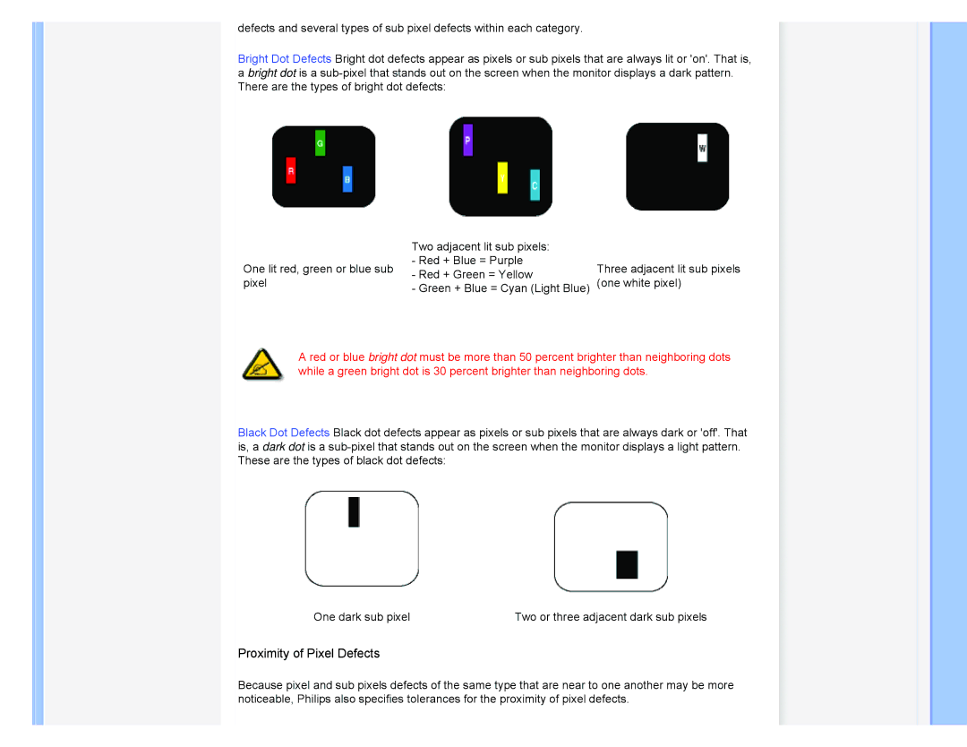 Philips 220XW8 user manual Proximity of Pixel Defects 