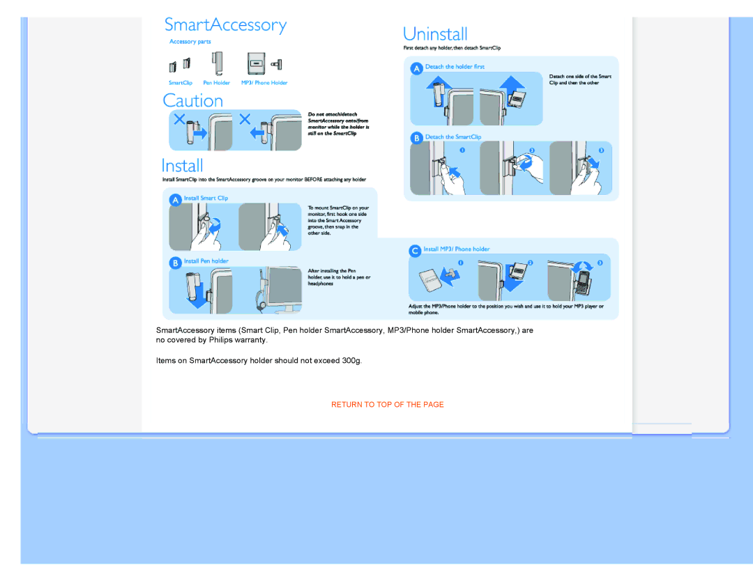 Philips 220XW8 user manual Return to TOP 