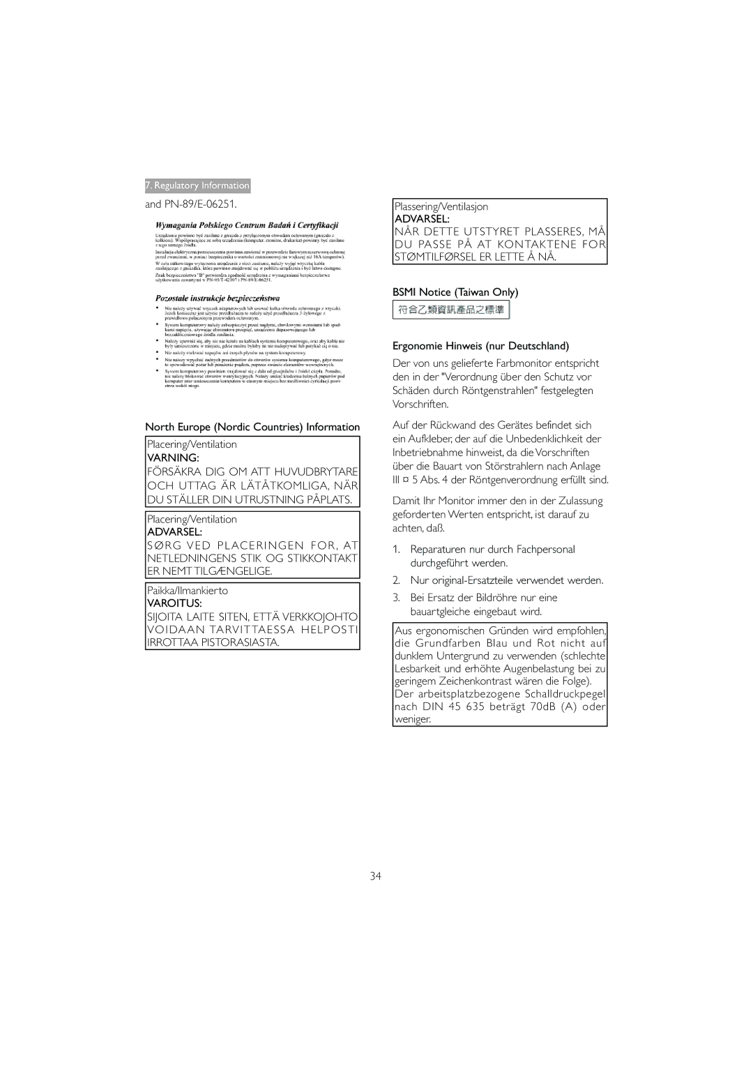 Philips 221B3 user manual Varning, Varoitus 