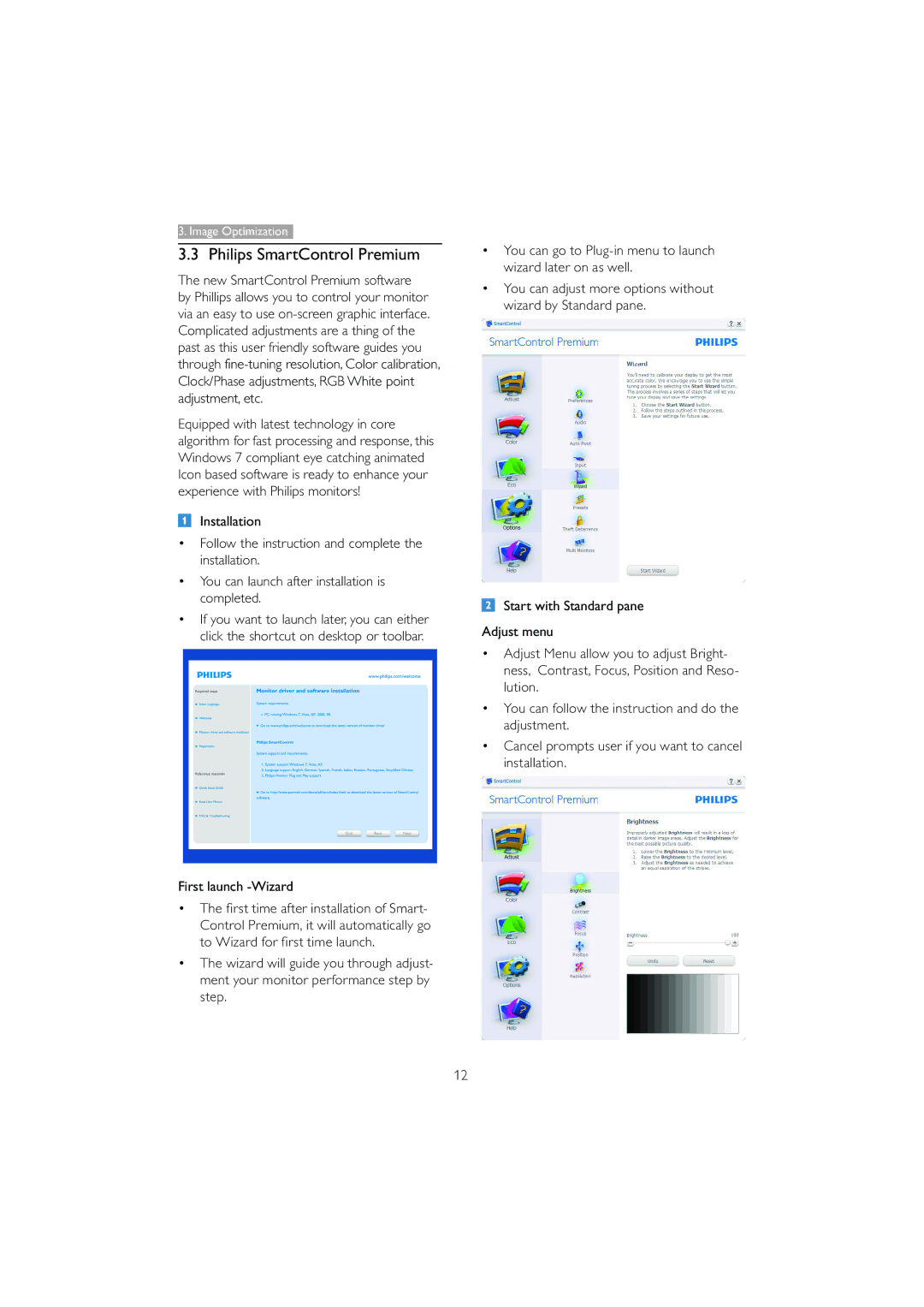 Philips 221B3 user manual Philips SmartControl Premium, First launch -Wizard 