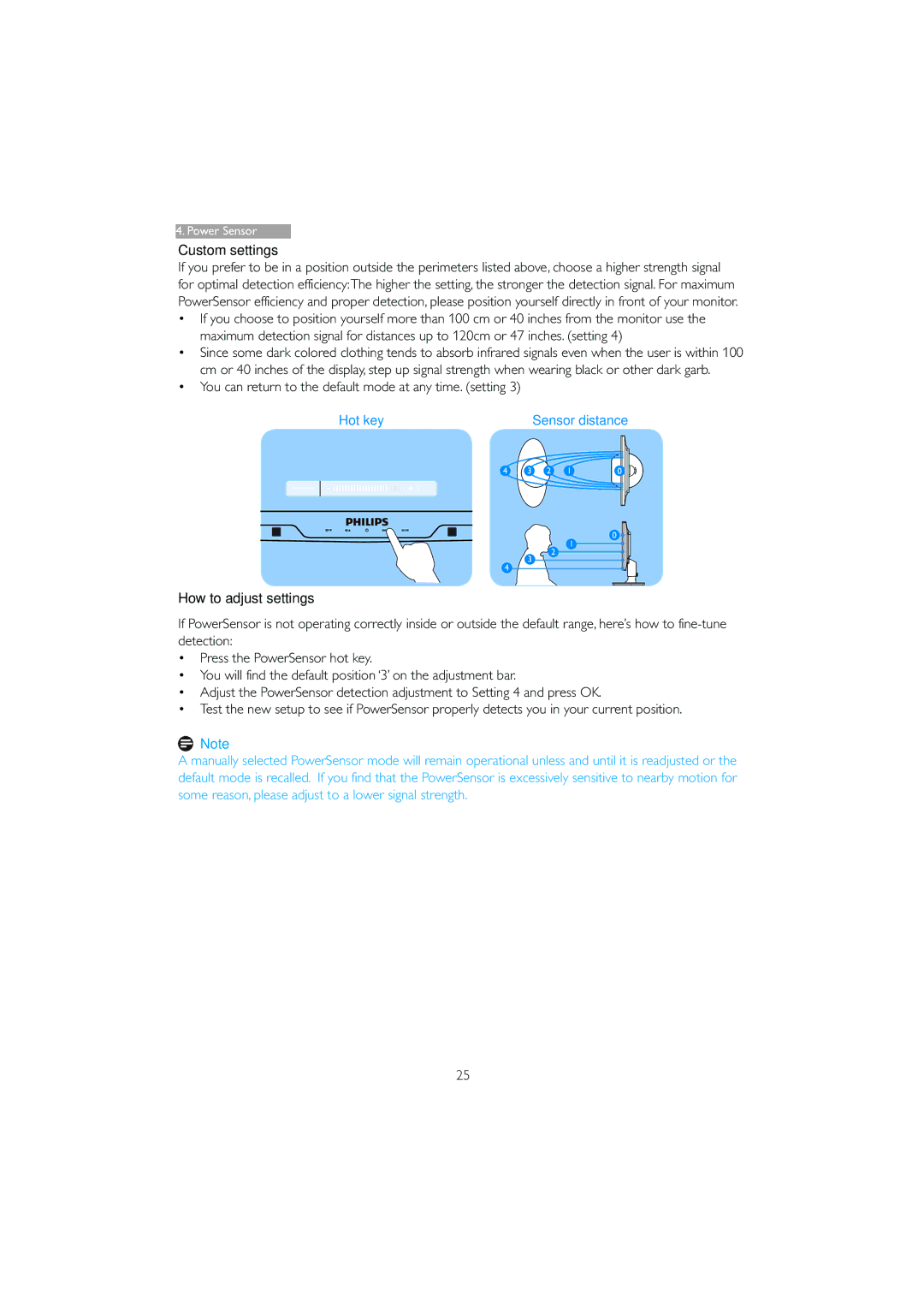 Philips 221B3 user manual Custom settings 