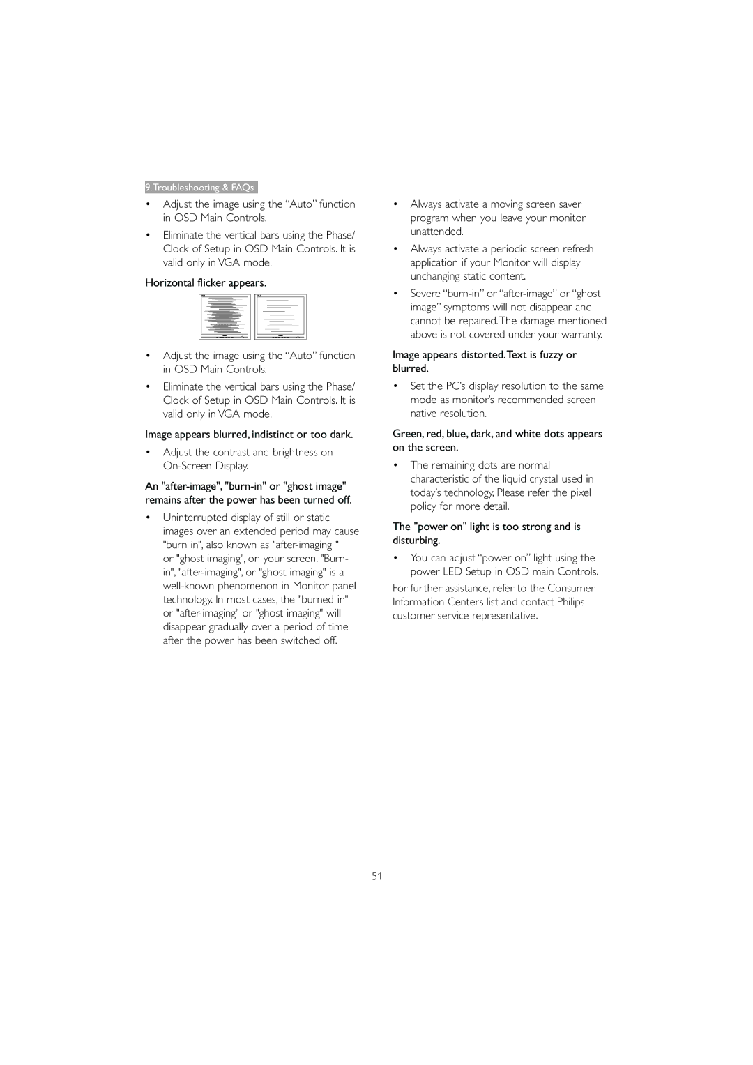 Philips 221B3 user manual Image appears distorted.Text is fuzzy or blurred 