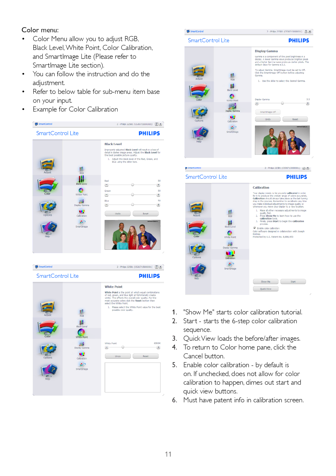 Philips 2.21E+04 user manual Color menu Color Menu allow you to adjust RGB 