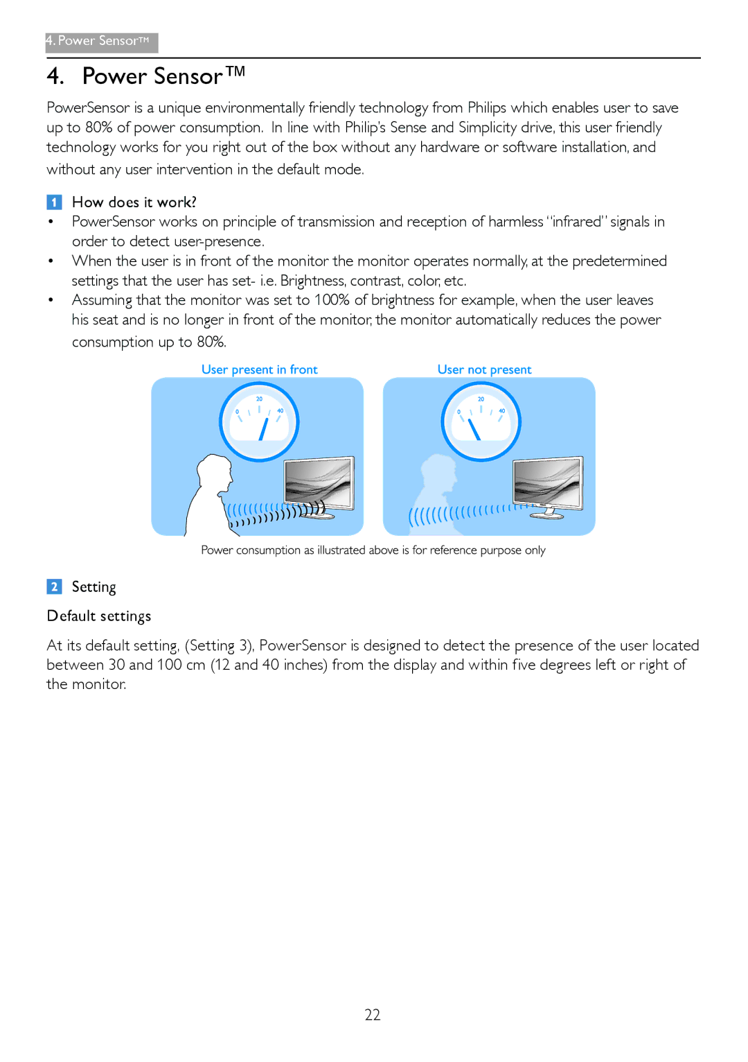 Philips 221P3 user manual Power Sensor 