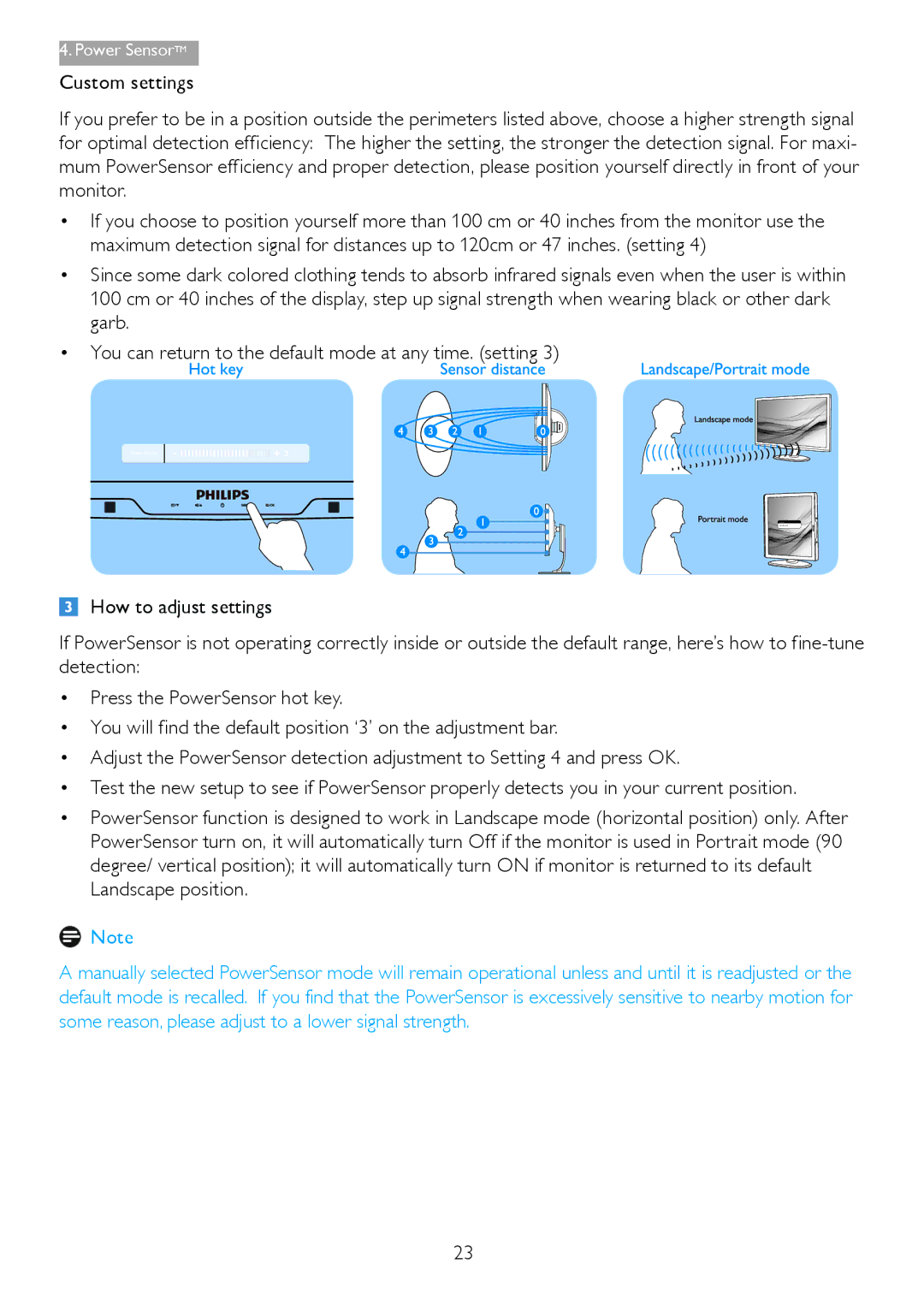 Philips 221P3 user manual Power Sensor 