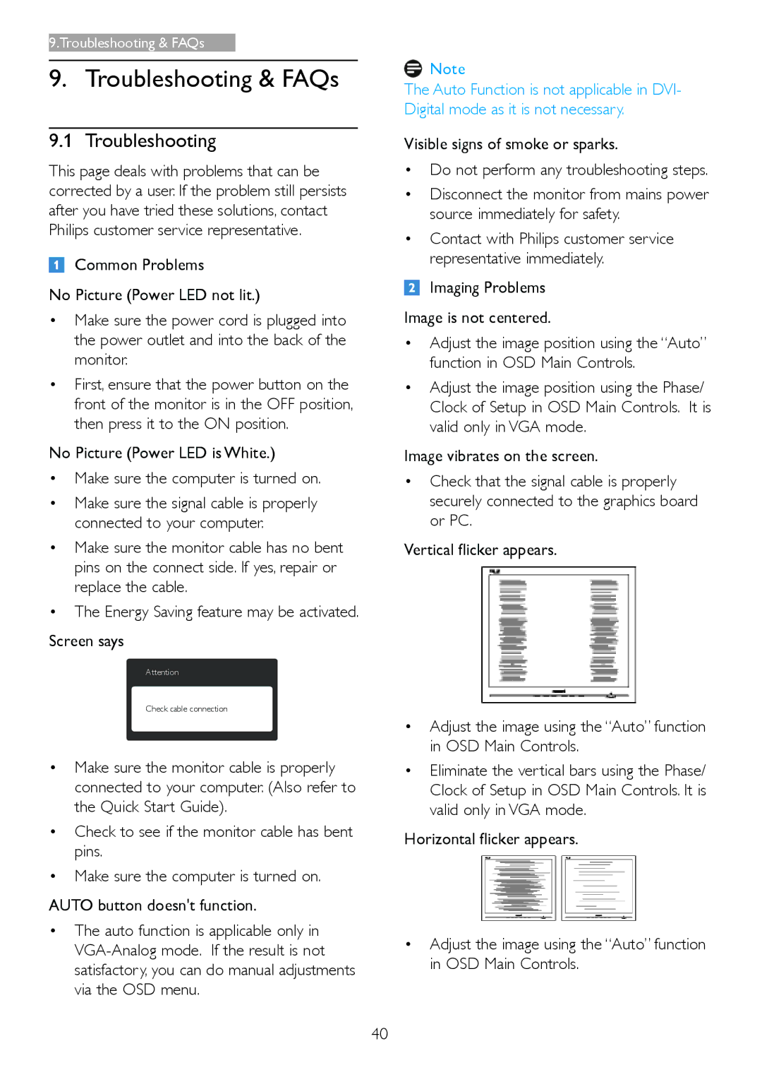 Philips 221P3 user manual Troubleshooting & FAQs 