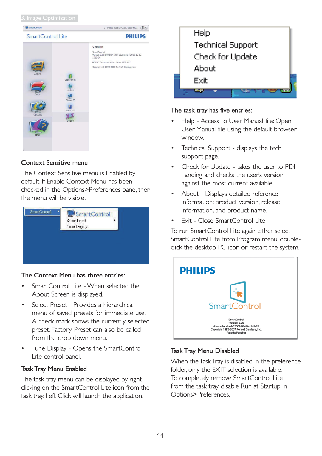 Philips 223V5 user manual Context Sensitive menu 