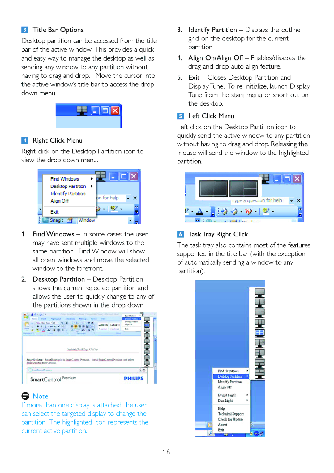 Philips 224CL2 user manual Title Bar Options 