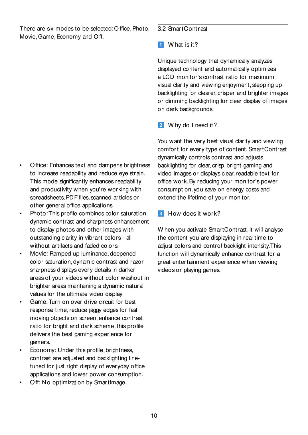 Philips 225PL2, 225P2 user manual Off No optimization by SmartImage 