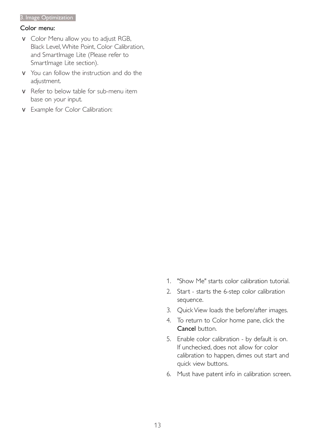 Philips 227E3L user manual Color menu 