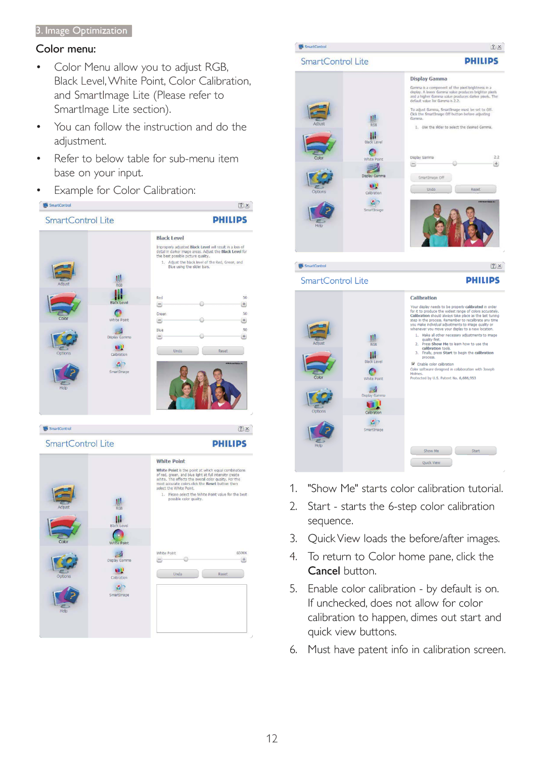 Philips 227E3Q user manual Color menu 