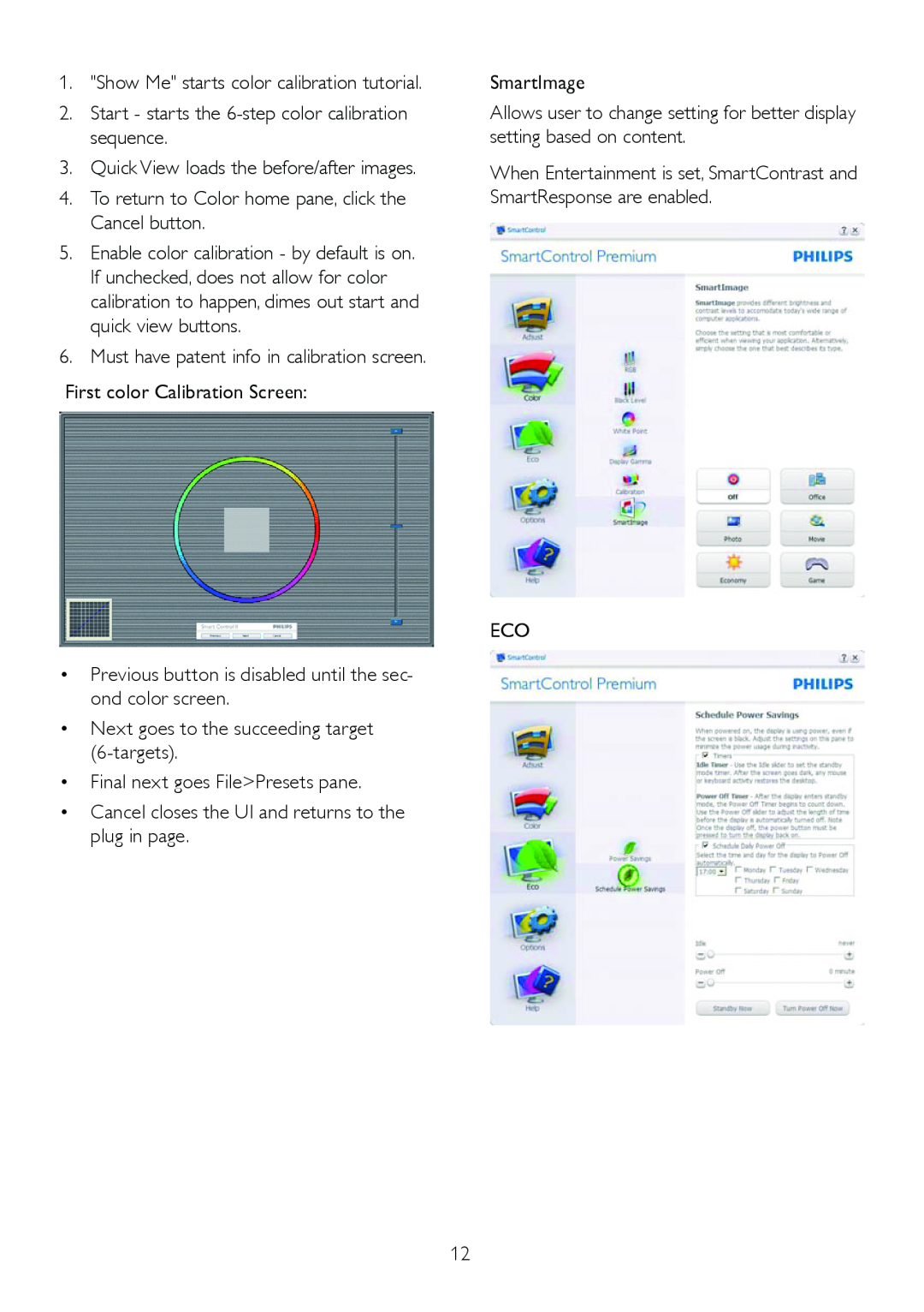 Philips 229CL2 user manual Show Me starts color calibration tutorial 