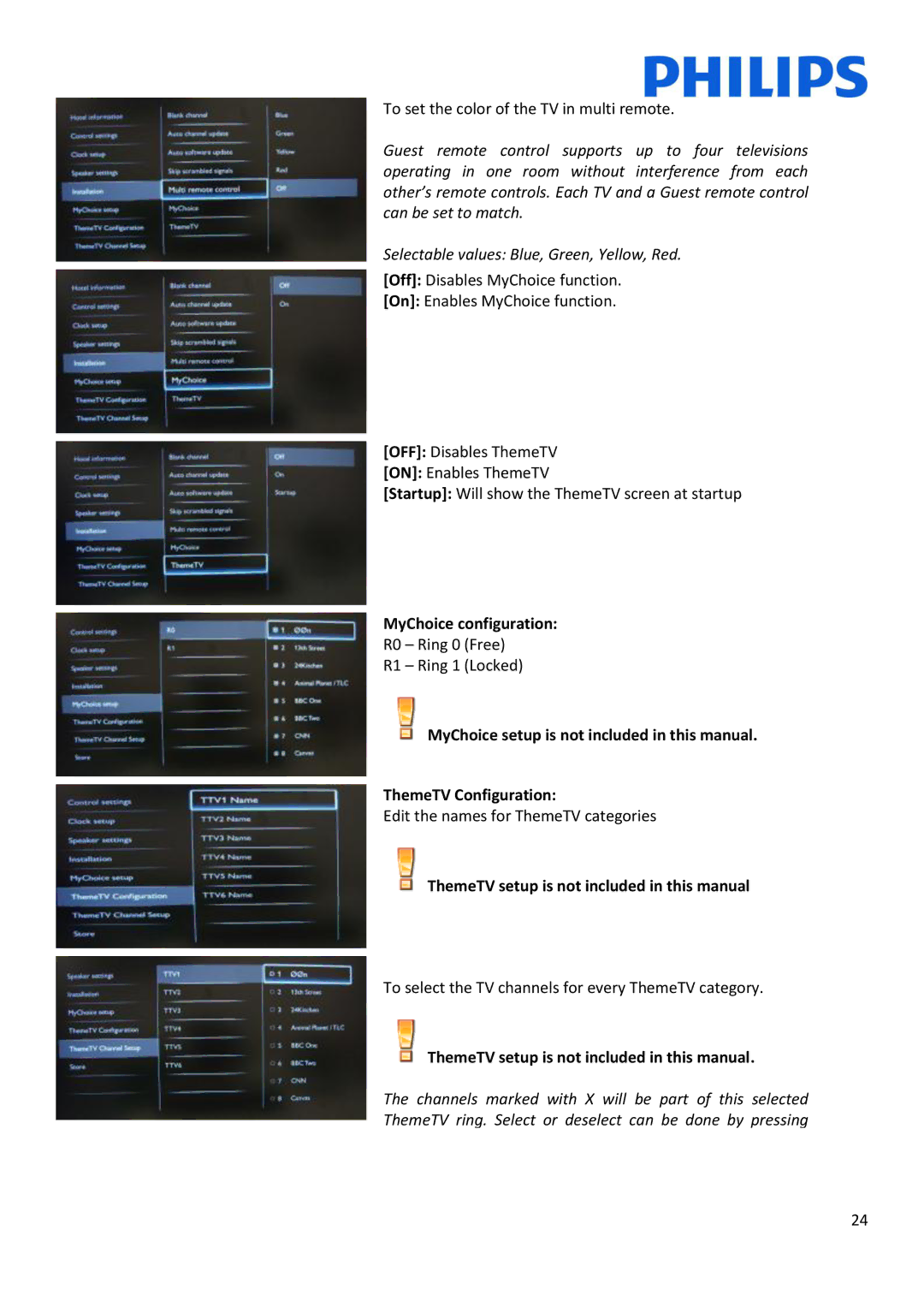 Philips 10, 22HFL3233D installation manual MyChoice configuration 