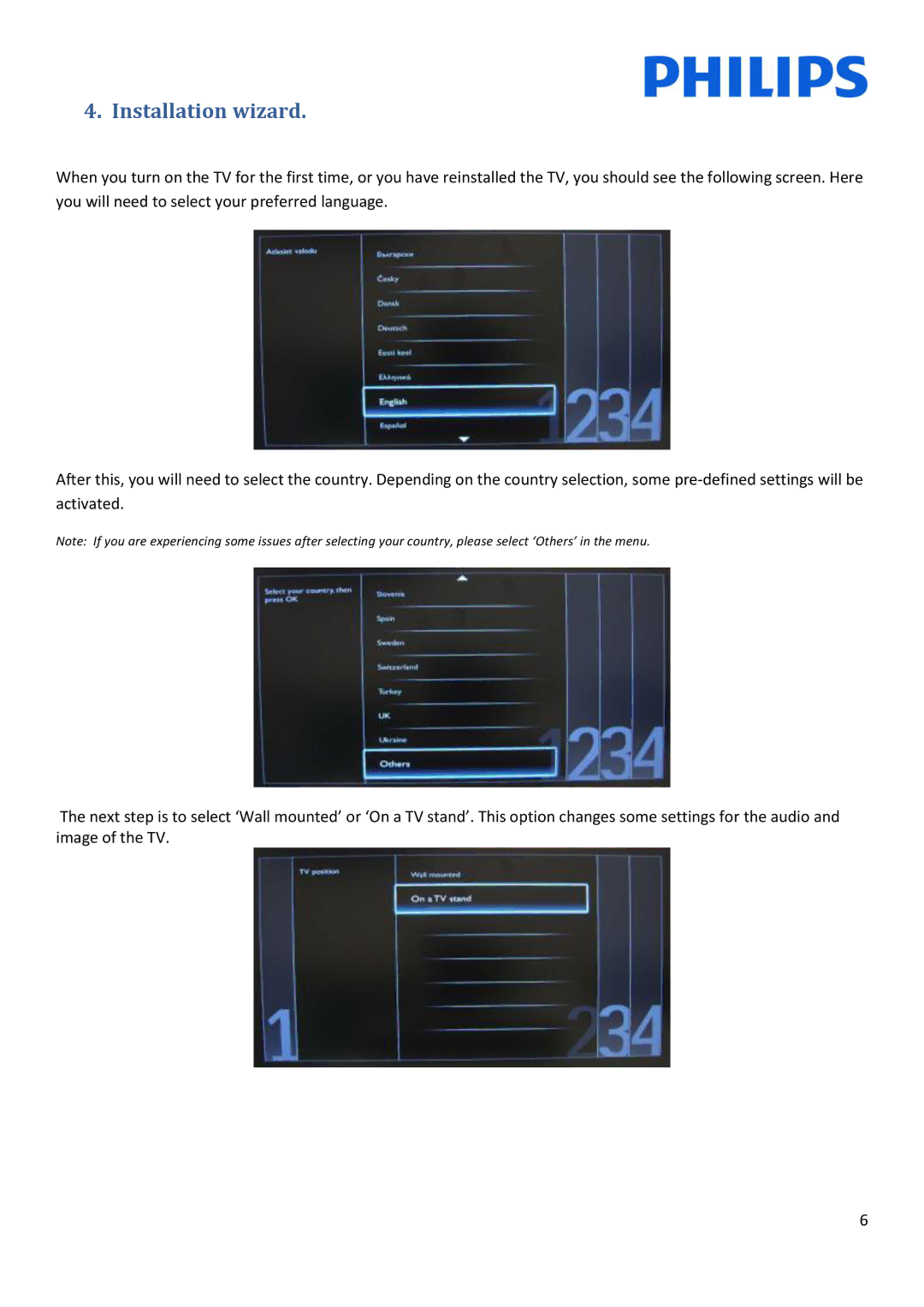 Philips 10, 22HFL3233D installation manual Installation wizard 