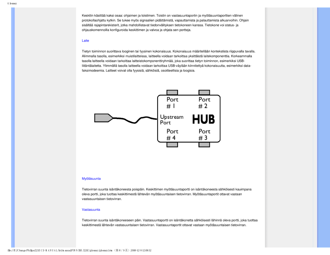 Philips 22IE user manual Laite 