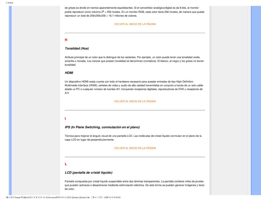 Philips 22IE user manual Hdmi 